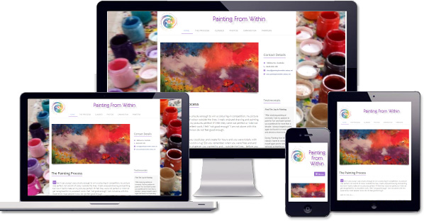 Customised responsive website created for Painting From Within