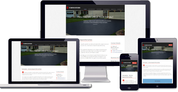 Customised responsive website created for Tarmaster Asphalt